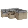 vidaXL sofas&aelig;t til haven 9 dele med hynder polyrattan beige