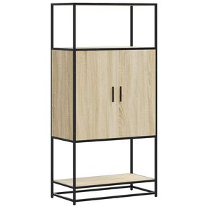 vidaXL skab sonoma-eg 68x35x139 cm konstrueret tr&aelig; og metal