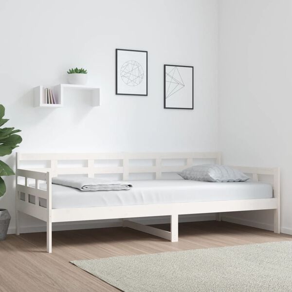 vidaXL daybed 90x200 cm massivt fyrretr&aelig; hvid