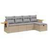 vidaXL havesofas&aelig;t 5 dele med hynder polyrattan beige