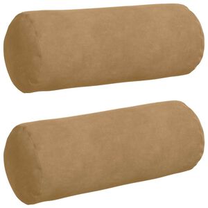 vidaXL Bolsterpuder 2 pcs Brun &Oslash; 15 x 40 cm Velourstof