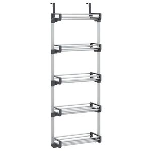 vidaXL reol med 5 hylder til d&oslash;r 52x20x135 cm aluminium