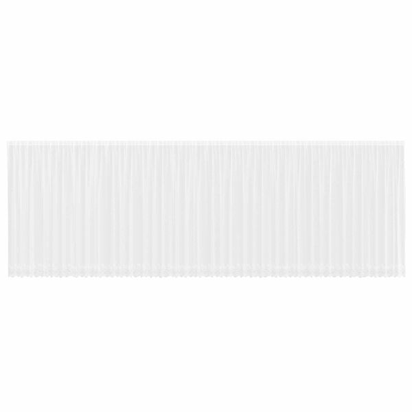vidaXL Lace Gardin med gardiner Blomstret Hvid 240 x 1200 cm Polyester