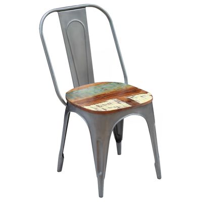 vidaXL spisebordsstole 2 stk. massivt genbrugstræ