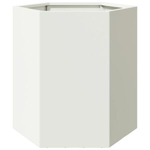 vidaXL plantekasse 46x40x45 cm sekskantet st&aring;l hvid
