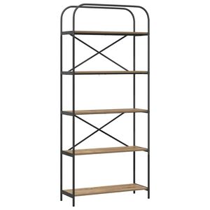 vidaXL Bogreol Artisan Egetr&aelig; 80 x 30 x 183 cm Konstrueret tr&aelig;