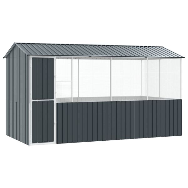 vidaXL Fuglebur Antracit 410 x 210 x 230 cm Galvaniseret stål