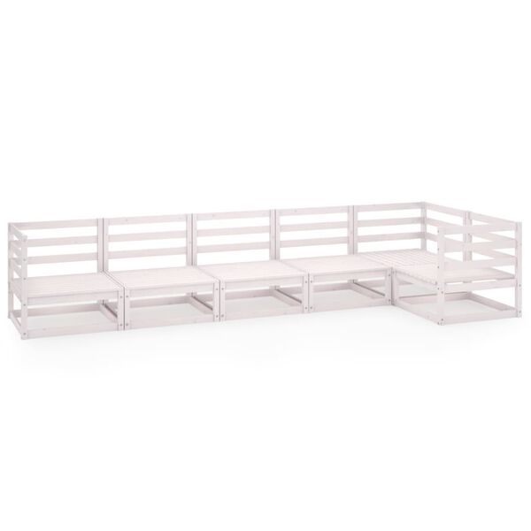 vidaXL lounges&aelig;t til haven 6 dele massivt fyrretr&aelig; hvid