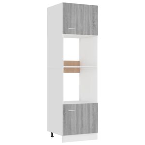 vidaXL mikrob&oslash;lgeovnsskab "Lyon" gr&aring; Sonoma 60x57x207 cm konstrueret tr&aelig;
