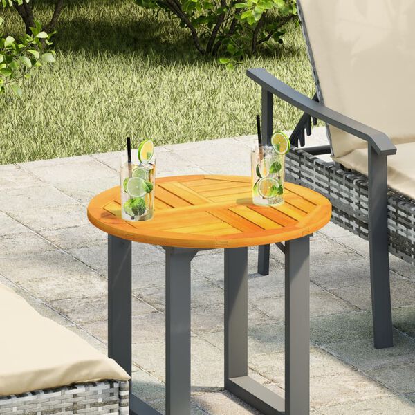 vidaXL bordplade &Oslash;50x2 cm rund massivt akacietr&aelig;