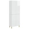 vidaXL Skab S&aelig;t 2 pcs Hvid h&oslash;jglans 66 x 34,5 x 90 cm Konstrueret tr&aelig;