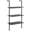 vidaXL stigereol med 3 hylder 64x35x120,5 cm sort