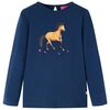 Lang&aelig;rmet T-shirt til b&oslash;rn str. 116 marinebl&aring;