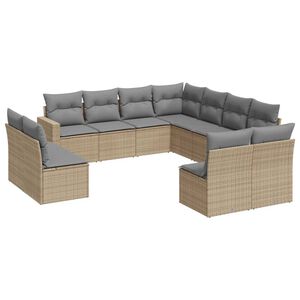 vidaXL sofas&aelig;t til haven 11 dele med hynder polyrattan beige