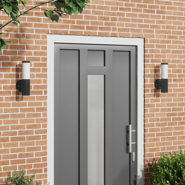 vidaXL Udend&oslash;rs v&aelig;glampe 2 pcs Sort 15 x 7,5 x 33 cm