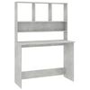vidaXL skrivebord m. hylder 110x45x157 cm konstrueret tr&aelig; betongr&aring;