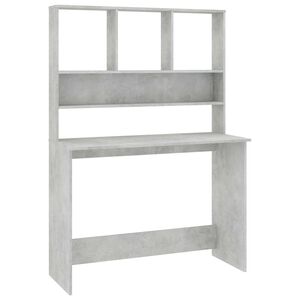vidaXL skrivebord m. hylder 110x45x157 cm konstrueret tr&aelig; betongr&aring;