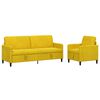vidaXL Sofa s&aelig;t med opbevaring 2 stk. Gul Polyester
