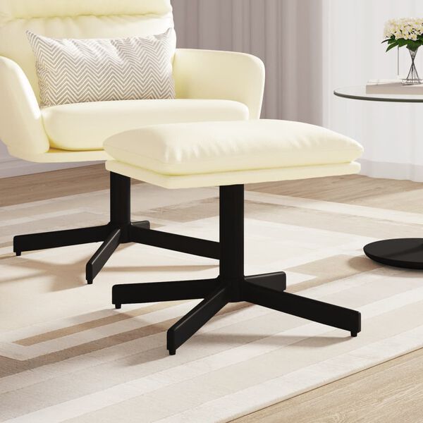 vidaXL fodskammel 60x60x36 cm kunstlæder cremefarvet