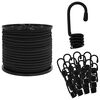 vidaXL Bungee Snore med Krog 8 mm Sort PP og gummi