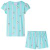 vidaXL Pyjamas til b&oslash;rn str. 128 korte &aelig;rmer bl&aring;