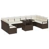 vidaXL Havesofa S&aelig;t 11 stk. Brun polyrattan
