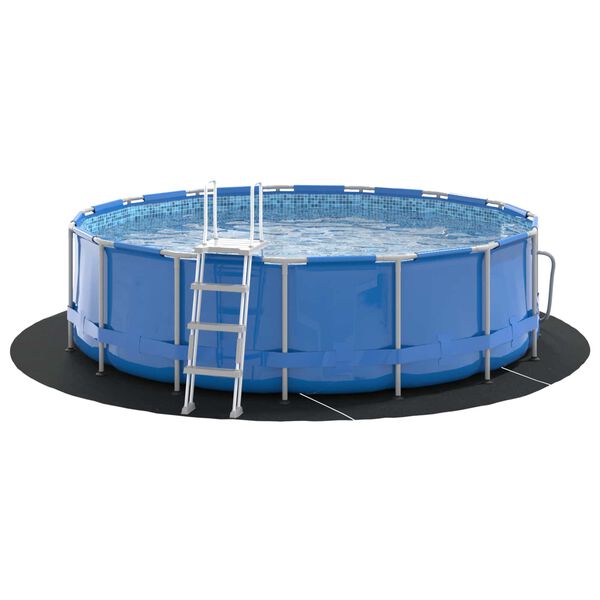 vidaXL Pool Bundark Sort &Oslash; 366 cm Non-woven stof