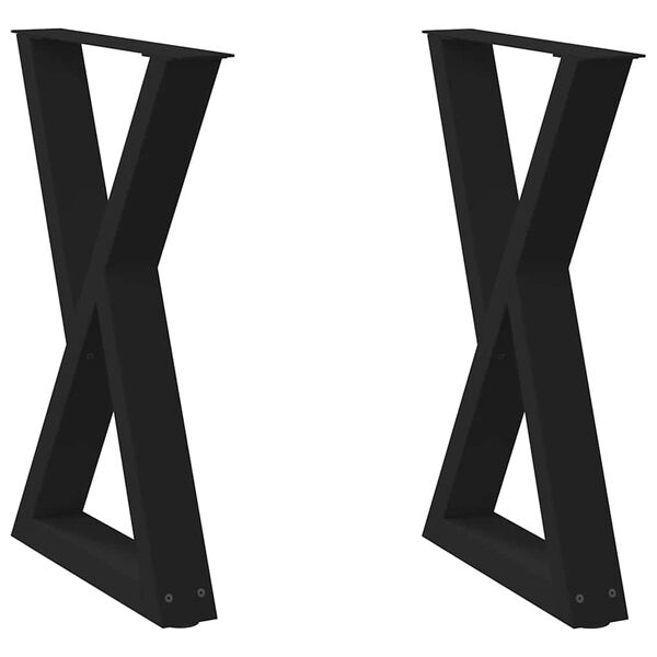 vidaXL spisebordsben 2 stk. sort 50x(72-73,3) cm st&aring;l