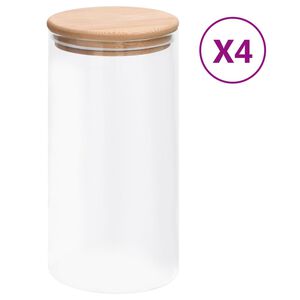 vidaXL opbevaringsglas med bambuslåg 4 stk. 1200 ml
