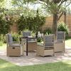 vidaXL Have Spisebordss&aelig;t 5 pcs Beige og lys gr&aring; polyrattan