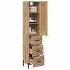 vidaXL Highboard Artisan Egetr&aelig; 34,5 x 34 x 180 cm Konstrueret tr&aelig;