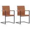 vidaXL spisebordsstole med cantilever 2 stk. kunstl&aelig;der cognacfarvet