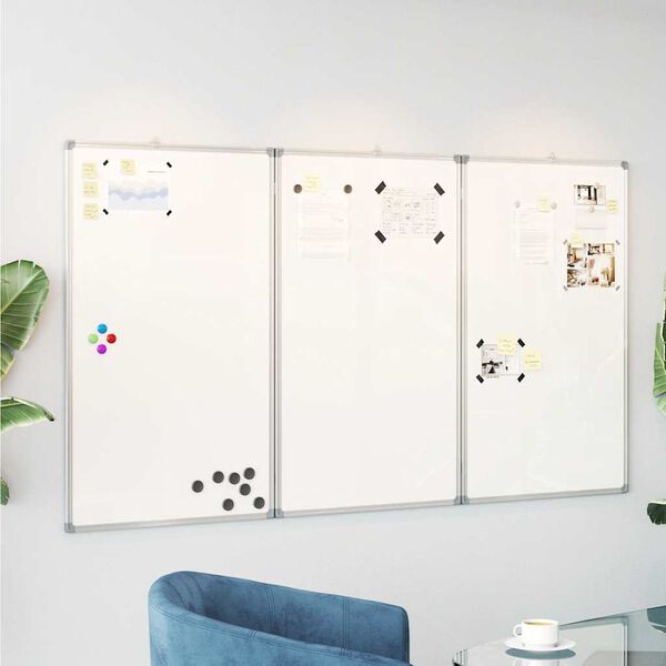 vidaXL magnetisk whiteboard 180x100x1,7 cm foldbart aluminium