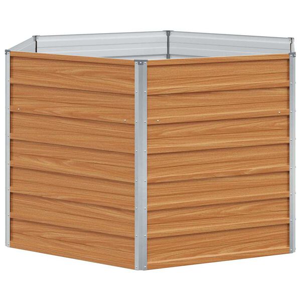 vidaXL H&aelig;vet Havebed Lys Brun 129 x 129 x 77 cm Galvaniseret st&aring;l