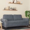 vidaXL 2-personers sofa 140 cm fl&oslash;jl m&oslash;rkegr&aring;
