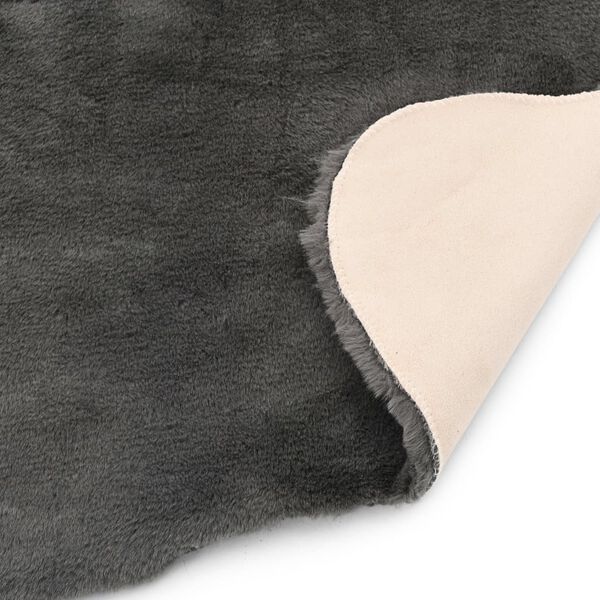 vidaXL gulvtæppe 65x95 cm kunstigt kaninskind mørkegrå
