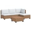 vidaXL 5 stk. Rattan Lounges&aelig;t med Puder GENDT Naturlig rattan