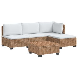 vidaXL 5 stk. Rattan Lounges&aelig;t med Puder GENDT Naturlig rattan