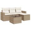 vidaXL sofas&aelig;t til haven 5 dele med hynder polyrattan beige