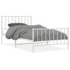 vidaXL sengeramme med sengegavl og fodg&aelig;rde 107x203 cm metal hvid