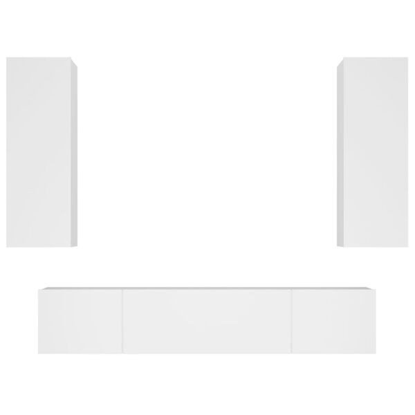 vidaXL tv-skabssæt 4 dele konstrueret træ hvid