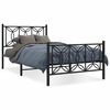 vidaXL sengeramme med sengegavl og fodg&aelig;rde 100x200 cm metal sort