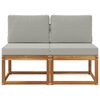 vidaXL 2 Stk Udend&oslash;rs Mellem Sofa Massivt Akacietr&aelig; Naturfarvet