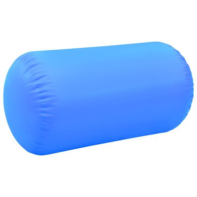 vidaXL oppustelig gymnastikrulle med pumpe 120x90 cm PVC blå