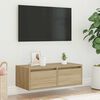 vidaXL tv-bord med LED-lys 75x35,5x25 cm sonoma-eg