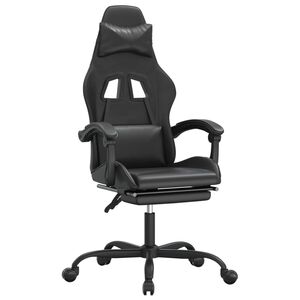 vidaXL gamingstol med fodst&oslash;tte kunstl&aelig;der sort