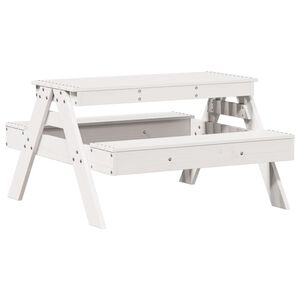 vidaXL picnicbord til b&oslash;rn 88x97x52 cm massivt fyrretr&aelig; hvid