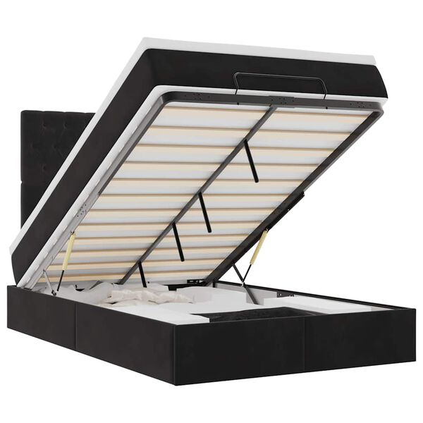 vidaXL osmannisk sengeramme med madrasser 120x190 cm fl&oslash;jl sort