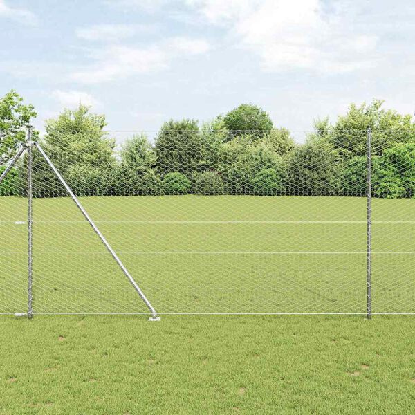 vidaXL Hegnsp&aelig;l S&oslash;lv 25 x 1,5 m (36 mm mesh) St&aring;l