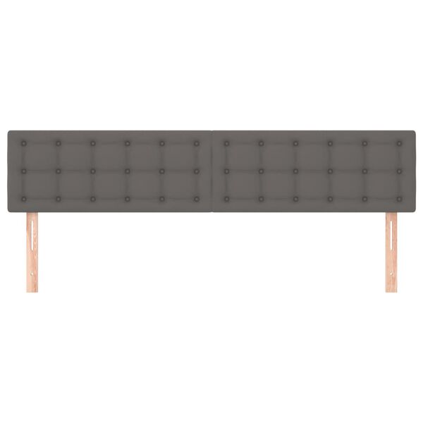 vidaXL sengegavle 200x5x78/88 cm kunstl&aelig;der gr&aring;